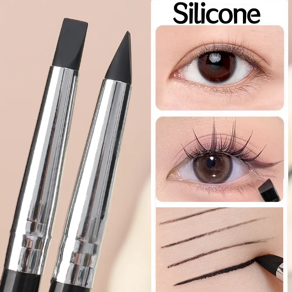 Eyebrow Eyeliner Brush Professional Multi-purpose Silicone Flat Blade Eyeliner Brush Precise Detail Brow Contour Makeup Brushes