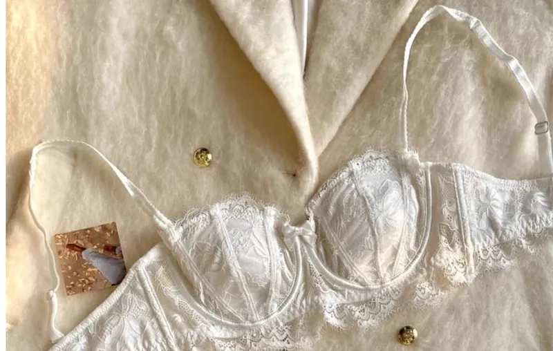 Conjunto de sutiã com orelha de coelho meia xícara francesa venda quente sem alças antiderrapante minimizador suporte lateral anti-sag 32-38 lingerie feminina — image 11