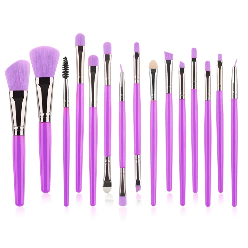 15pc Makeup Brushes Set Face Eyes Make Up Brush Eyelash Eyeshadow Eyebrow Eyeliner Foundation Powder Blush Highlight Lips Brush — image 8