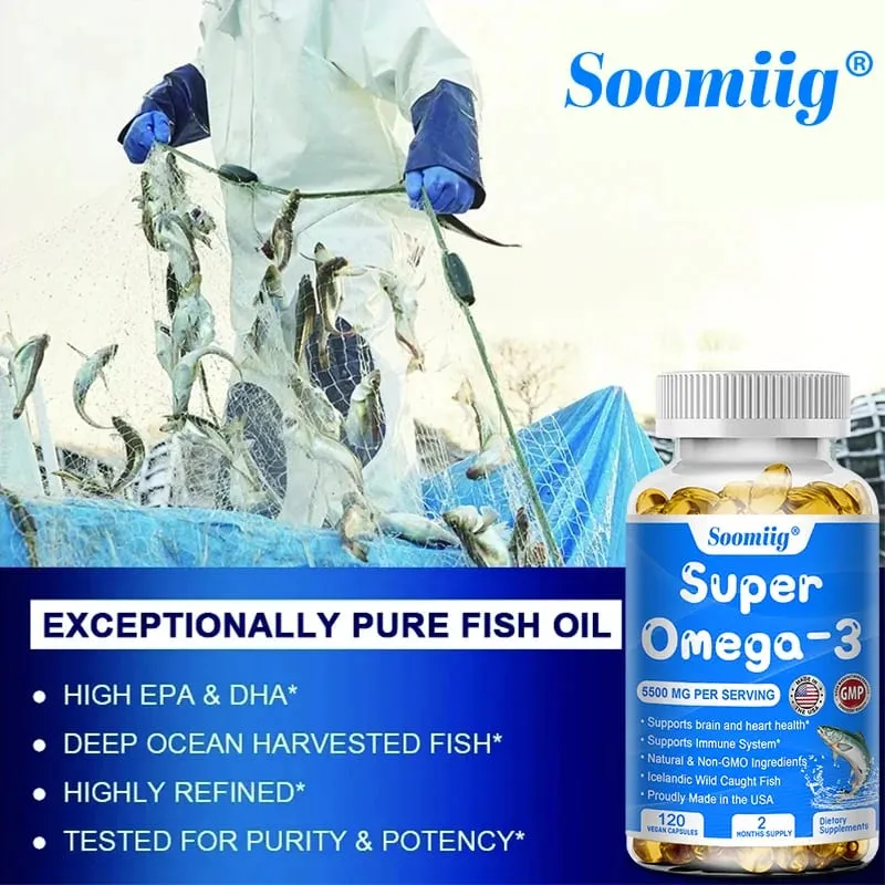 Triple Potency Capsules Omega-3 Fish Oil + DHA + EPA-Supports Joint Brain and Eye Health Enhances Immune Function Antioxidant — image 5