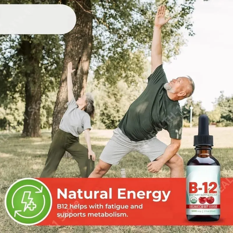 Vitamin B12 Drops 5000mcg Methylcobalamin B12 Liquid Sublingual Supplement Vegan Sugar Free Daily Daily Nutritional Support 60ml — image 7