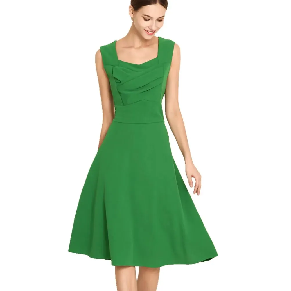 Hepburn Style Vintage Dress New Women Sleeveless Large Swing Sexy Party Dress — image 5