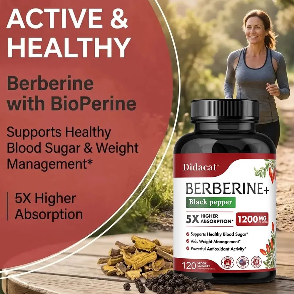 1200 MG Premium Berberine Supplement Kapsler understøtter immunsystemet Kardiovaskulært hjerte og mave-tarm velvære — image 3