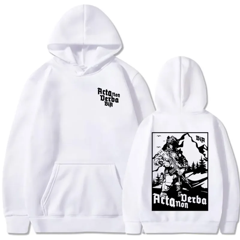 Acta Non Verba Brothers in Arms Double Sided Print Hoodies Men Women Clothing Fashion Sweatshirts Oversized Long Sleeve Pullover