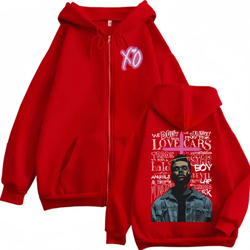 The Weeknd XO After Hours Album Jacket Sweatshirt Men Women Fashion Hip Hop Zipper Hoodies High Quality Cardigan Zip Up Pullover — image 5