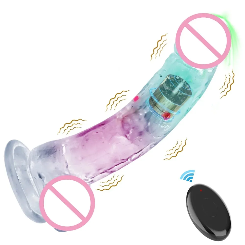 Remote Control Soft Realistic Dildo for Women G-spot Vibrator with LED Light Fake Penis Female Masturbation Sex Toy for Women — image 1
