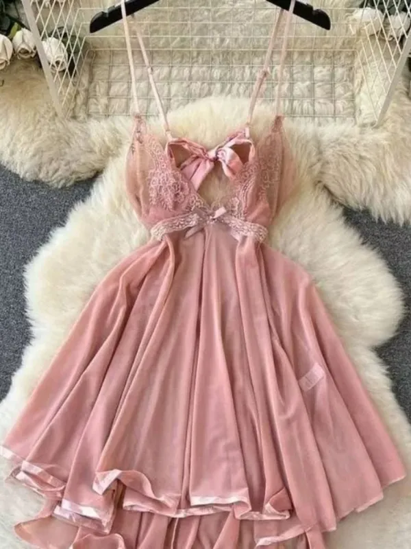 Woman Plus Size Sexy V-Neck Strap Dress Lace Trim Slim Short Dress Women Fashion Comfortable Dress Party Hotsweet — image 16
