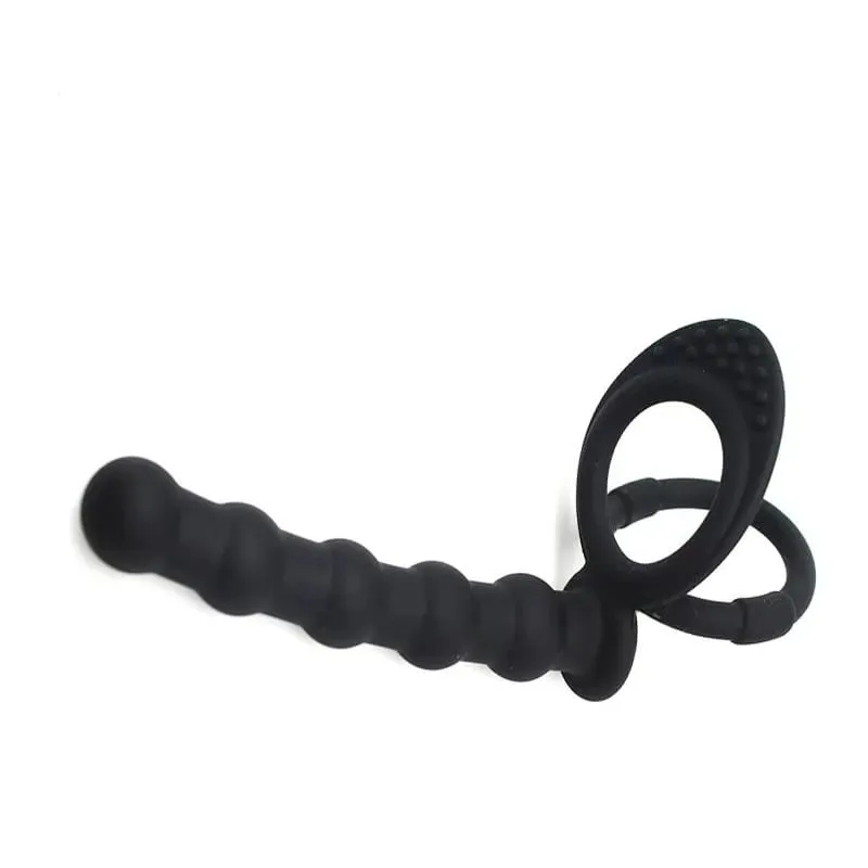 Double Penetration Dildo Penis Delayed Ejaculation Sex Toys For Couples Anal Beads Butt Plug Sex Ring G Spot Massager For Men