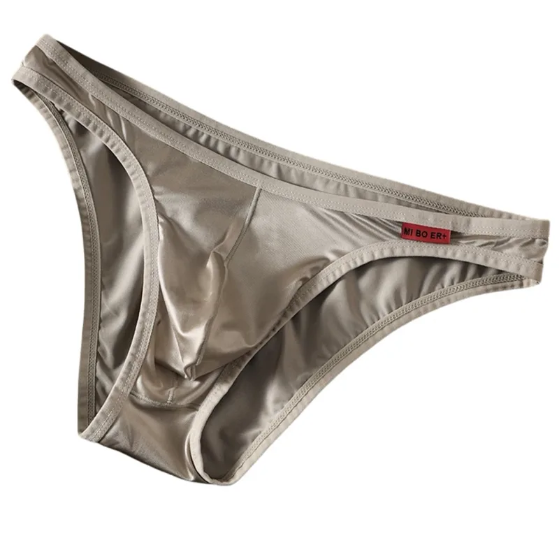 Men Satin-like Bikini Ice Silk Stretch Brief Pouch Lingerie Breathable Panties Seamless Underwear Underpants Japanese Thongs — image 6