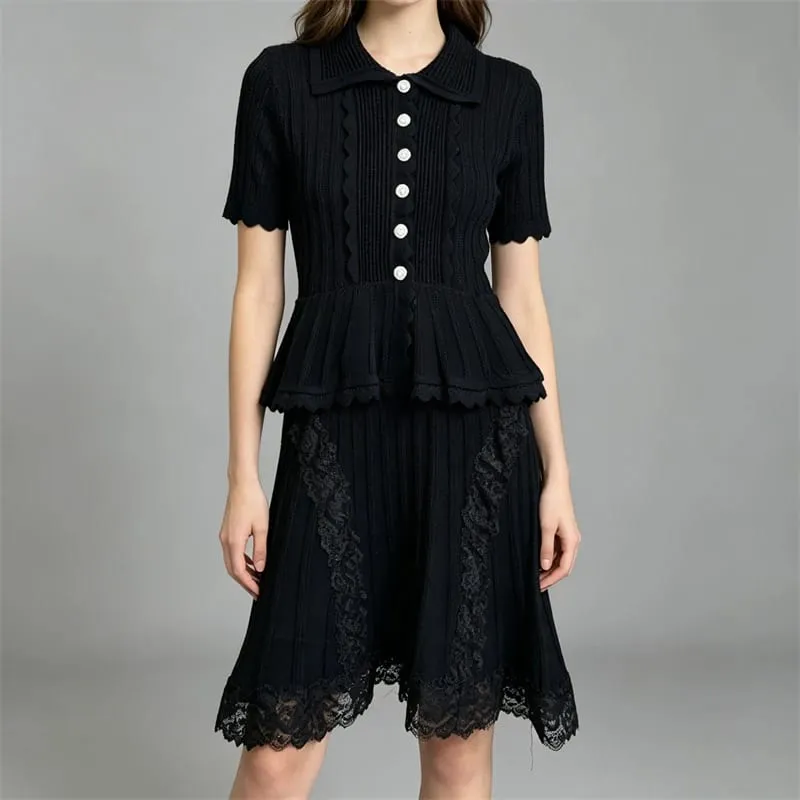 Y2K Summer New Arrival Elegant Knitted Mock Two-Piece Short Dress High-Quality Women's Fashion Casual Sweet Holiday Mini Skirt — image 2