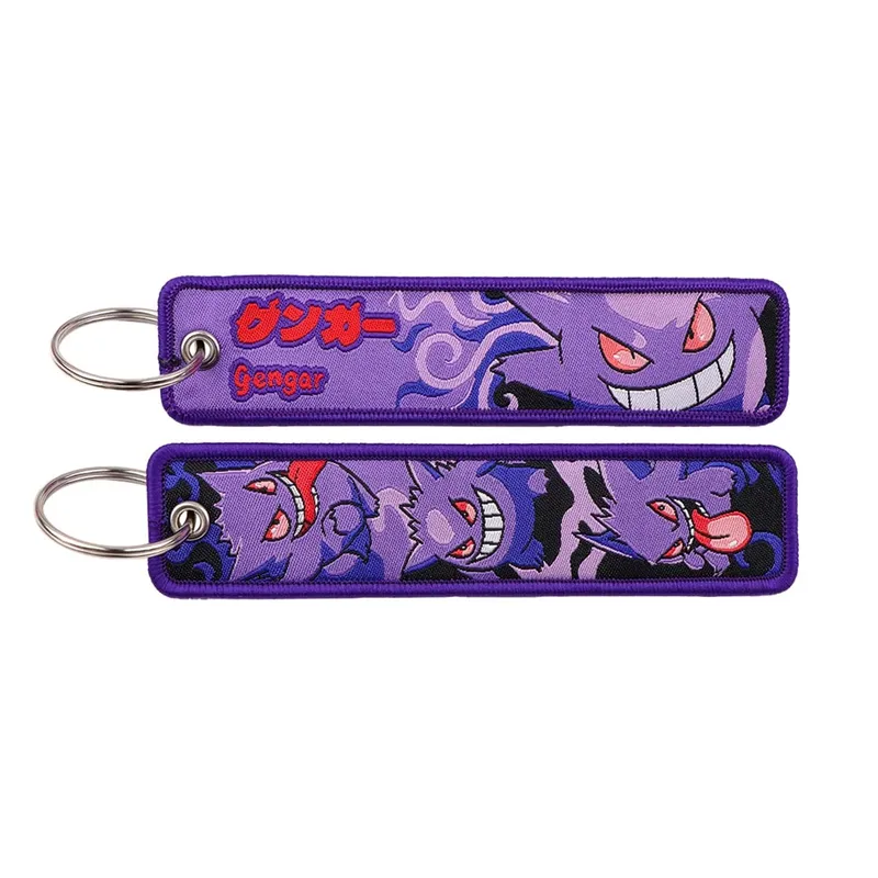 Pokémon Anime Elf Monsters Keychain for Cars Backpack Key Holders Embroidery Keyrings Key Tag Jet Tag Accessories Gifts 1pcs