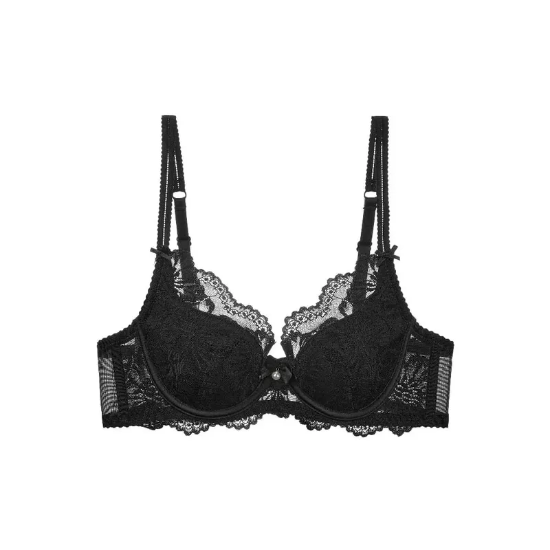 Lila Spets BH Dam Fransk Sexig Broderi Mjuk Bygel Minimizer Push Up Anti Sagging Underkläder BH 32‑38 — image 10