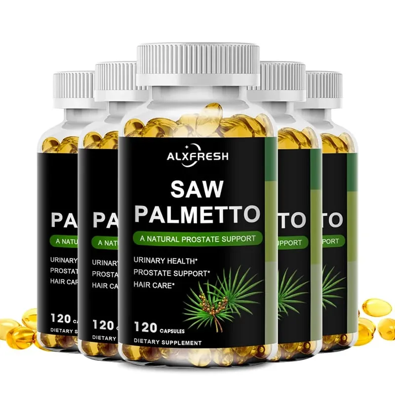 L'estratto naturale di saw palmetto Alxfresh per la salute della prostata supporta le capsule per la crescita della prostata e dei capelli per uomini e donne