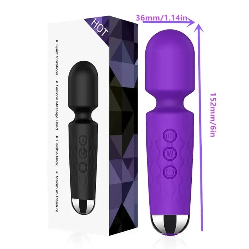 20 hastigheter Magic Wand Vibrator G-Spot klitorisstimulator Uppladdningsbar vattentät massager sexleksak för kvinnor — image 6