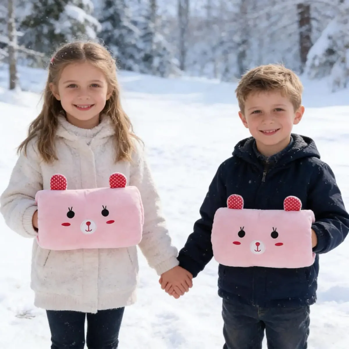 Bunny Shape Hand Muff Arm Pillow Pink Hand Warmer Pillow For Kids Classroom Travel Napping Winter School Home Cold Weather