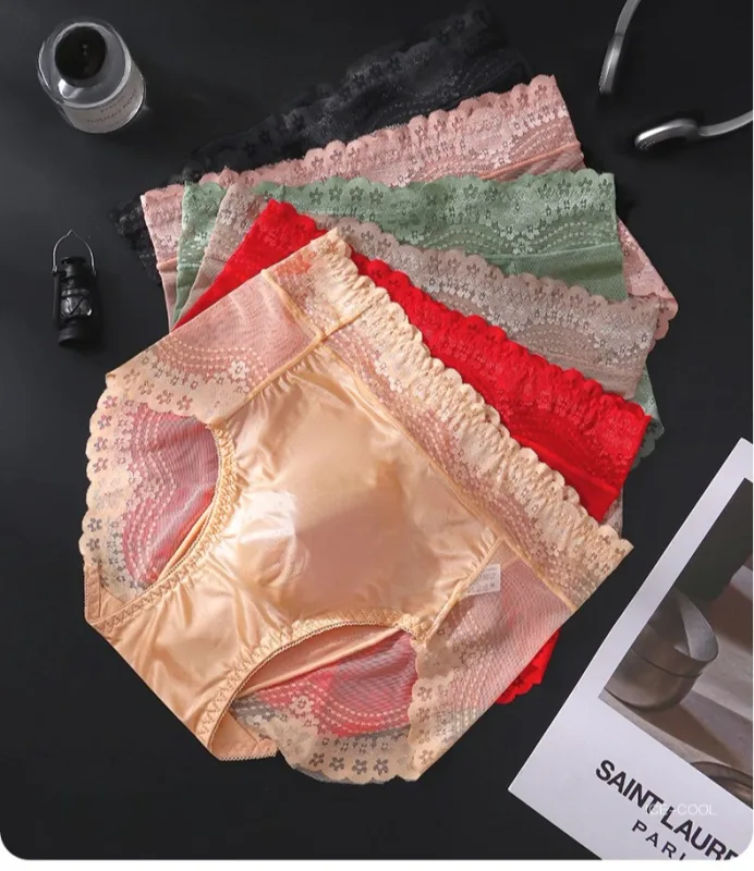 Flower Lace Mesh Hollow Out Sexy Men's Underwear Ice Silk Breathable Seamless Manipis na Triangle na Pantalon Malambot Traceless Panlalaki Briefs — image 7