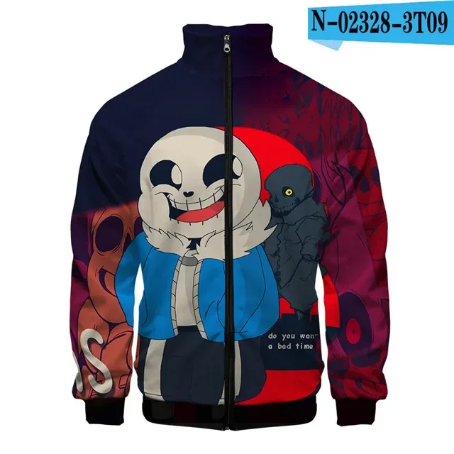 Luxo popular sans undertale 3d impressão zíper raglan jaqueta blusão meninos/meninas confortáveis gola jaquetas casacos — image 31