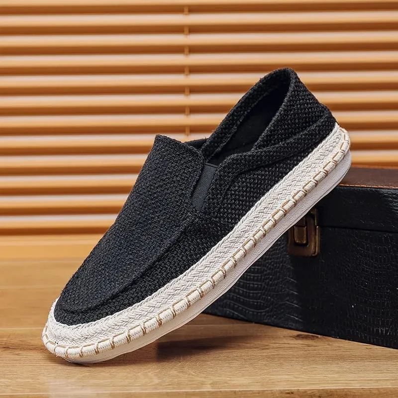 Summer Casual Loafers Men Breathable Slip on Urban Shoes Men Classic Linen Canvas Sneakers Male Light Flats Lazy Shoes Кроссовки — image 4