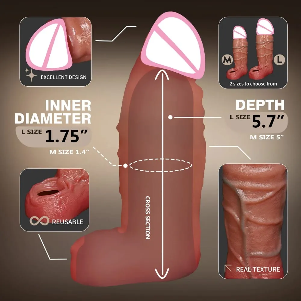 Mga Laruang Sex ng Lalaki na Reusable Realistic Stretchable Silicone Penis Ring Cock Ring Delay Ejaculation Semen Lock Ring Mga Sex Toys para sa Lalaki Penis Sleeve Soft Penis Dildo Locking Ring At Makatotohanang Texture Sheath Cock Ring Penis Angkop Para sa Mga Lalaki Mag-asawa Se — image 3