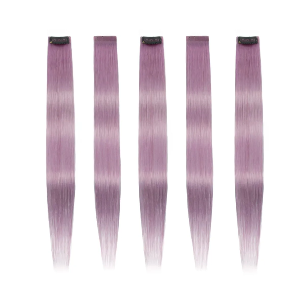 2 Pcs Pink Hair Extensions 16Inches Straight Colored Hair Colorful Clip in Extensions Highlight Party for Girls and Women Gift — image 17