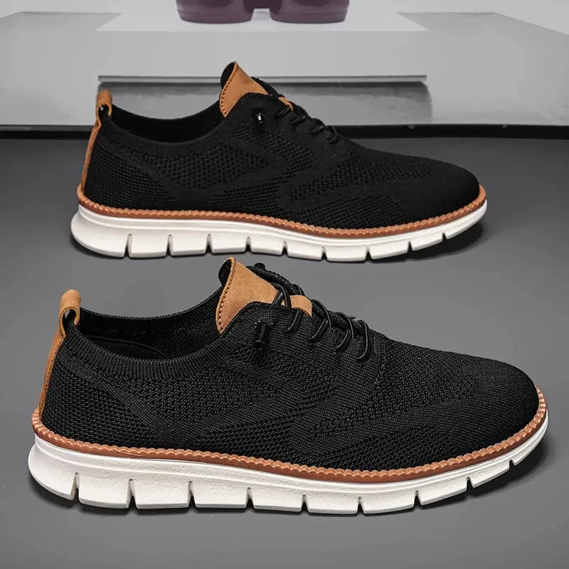 Homens malha malha tênis casuais leve rendas até sapatos de caminhada flexível antiderrapante macio respirável tamanho grande calçados masculinos ao ar livre