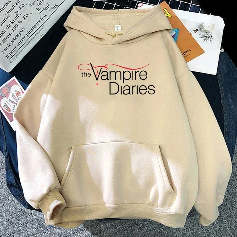 2026 Nyhet The Vampire Diaries Tryck Luvtröja Kvinnor Män Casual Toppar Höst Och Vinter Sweatshirts Långärmad Harajuku Pullover — image 3