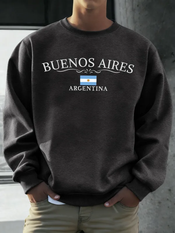 Buenos Aires Argentina Printed Men Sweatshirts Street Hip Hop Sportswear Fleece All-Match Pullover Unisex Casual Loose Clothing — image 31