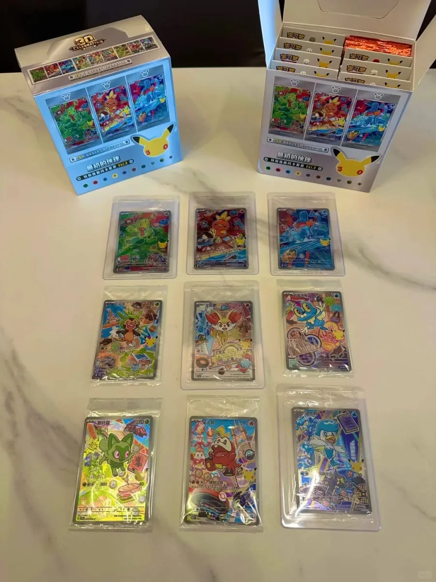 Original Pokemon 30th Anniversary Vol.1 Vol.2 Vol.3 Original Partner Special Illustration Set Gift Box PTCG Collectible Cards — image 6