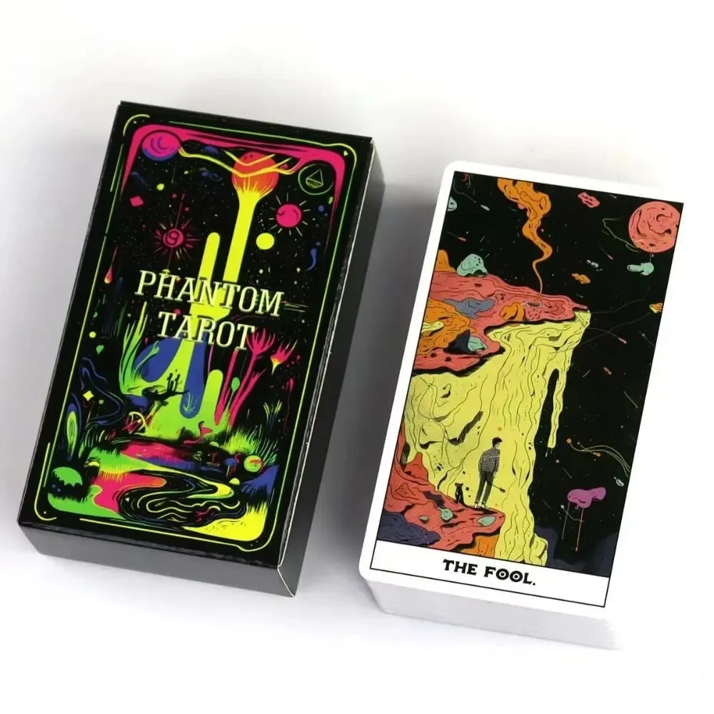 Phantom Tarot Complete Set of 78 Personalized Neon Art Style Desktop Divination Party Entertainment Board Game Cards