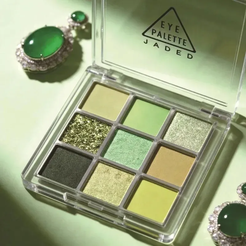 9 Colors Eyeshadow Palette Matte Mint Green Waterproof Lasting Pearlescent Shimmer Forest Eyeshadow Powder Eyes Makeup Cosmetics