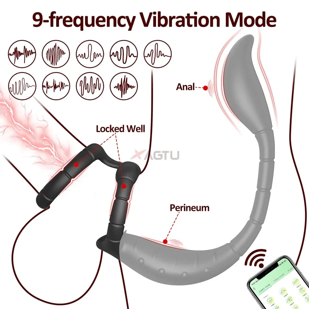 APP Control Vibrating Butt Plug Cock Ring Prostate Massager for Men for Gay Anal Vibrator Penis Ring Adult Sex Toy for Men — image 2