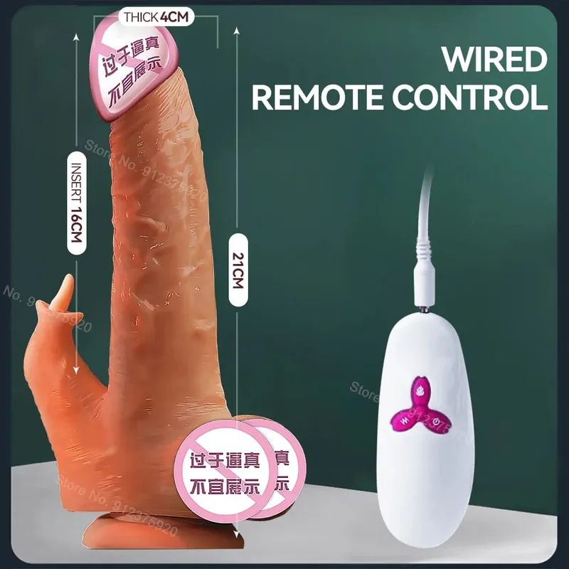 Realistic Dildos Sex Toys Telescopic Heating For Women Masturbation Sexy Adult Penetration Anal Thrusting Penis Dildo Vibrator — image 9