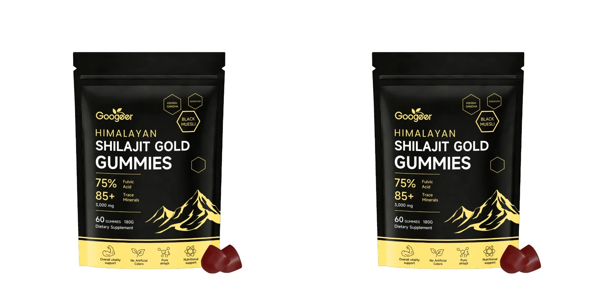 Himalayan Shilajit Gold 60 Gummies Minerals Formula suporta aumento de energia e vitalidade corporal Suplemento dietético nutricional natural — image 8