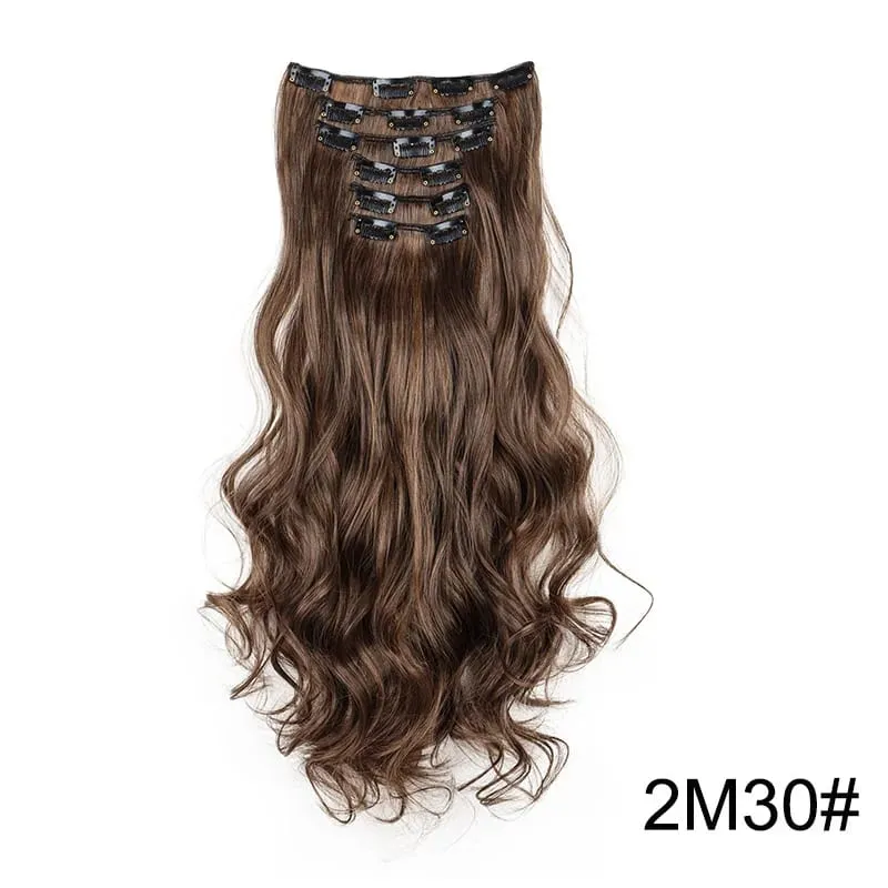 22Inch Synthetic 6pcs/set Long Curly Hair Extension Thick Soft Hairpiece for Short Hairline Coverage for Women Daily Use — image 10