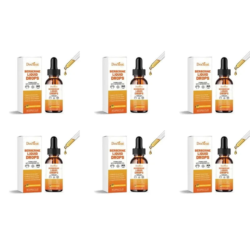 Docteat Berberine HCl flytande droppar stöder matsmältningshälsa med ceylonkanel och grön kaffeböna ananassmak 60 ml