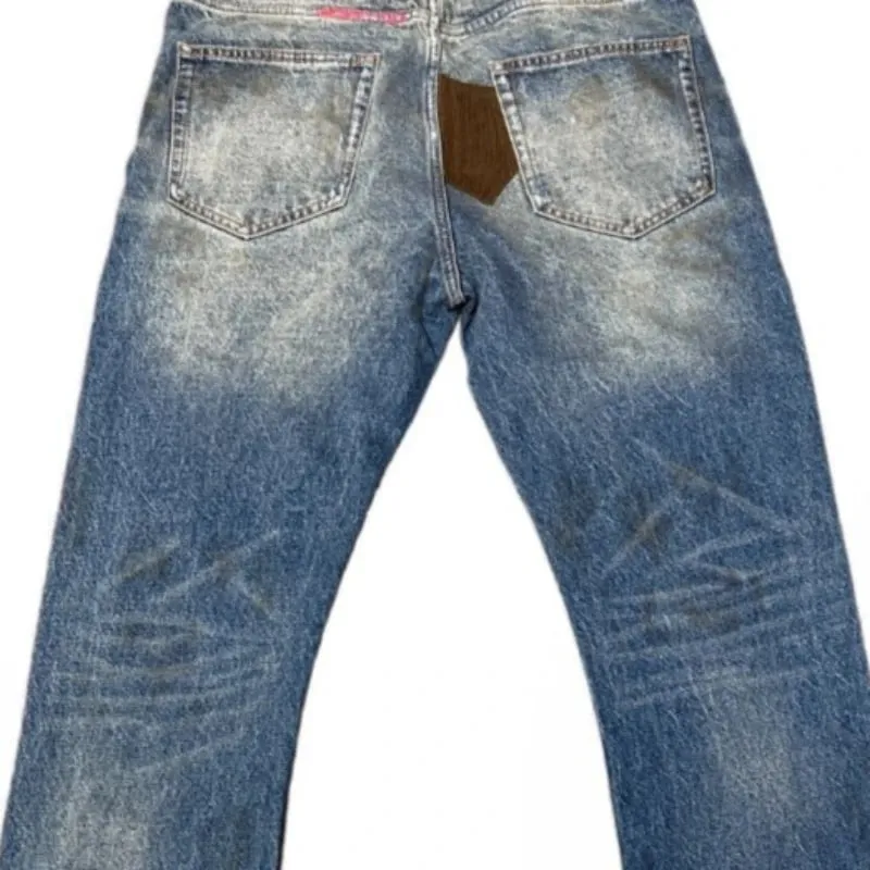 Mens Flared Jeans Harajuku Vintage Washed Denim Pants Distressed Patchwork Corduroy Slim Fit Casual Streetwear Unisex New Spring — image 6