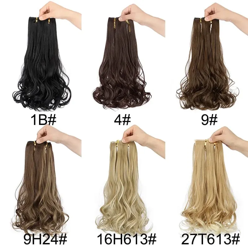 Synthetic 14Inch Short Wavy Curly Hair Extension 4pcs/set Clip -in Invisible Soft Hairpiece for Women Party Daily Use — image 3