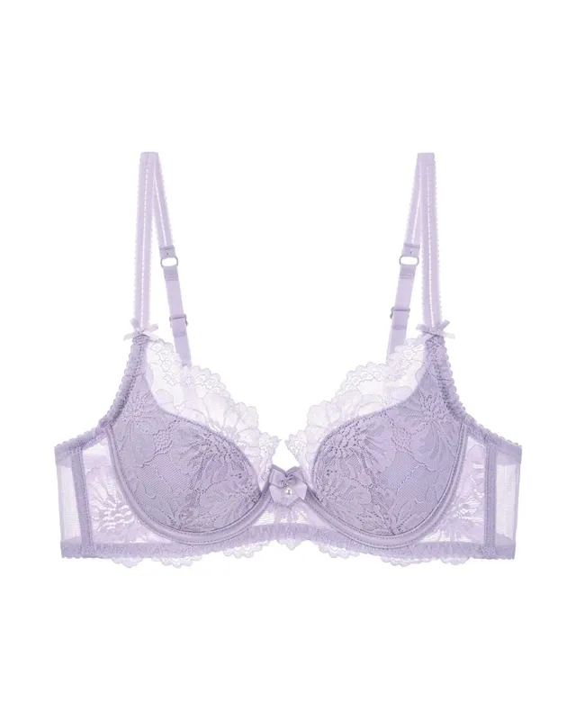 Women Lace Bra Panty Set Summer Thin Push Up Side Support Anti Sag Sexy Pure Desire Lingerie Underwear Suit 32‑38 — image 9