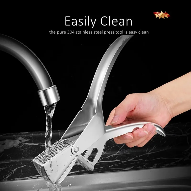 Crane-beak Shape Press Ultra Thick 304 Stainless Steel Wasabi Crusher 19.2cm Ergonomic Handle Kitchen Paste and Juice Maker — image 4