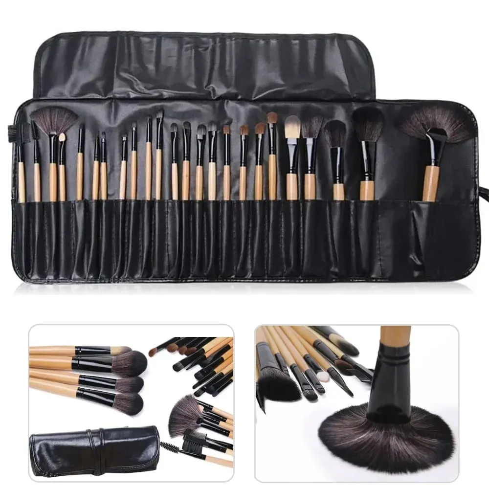 Gift Bag Of 24 pcs Makeup Brush Sets Professional Cosmetics Brushes Eyebrow Powder Foundation Shadows Pinceaux Make Up Tools — image 1