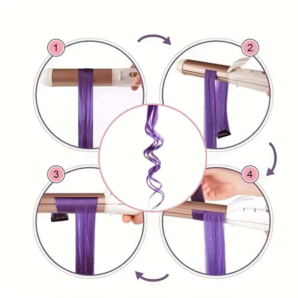 6 Pcs Clip Extensions Synthetic 24 Inch Colored Hair Extensions Party Highlights Long Straight Hairpieces for Women Kids Girl — image 5