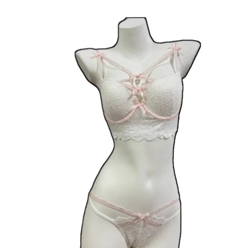 Sutiã mágico de renda impulsionador de busto, decoração com pingente de coração, roupa íntima feminina sexy, lingerie push-up, tamanho 32-38ab — image 8