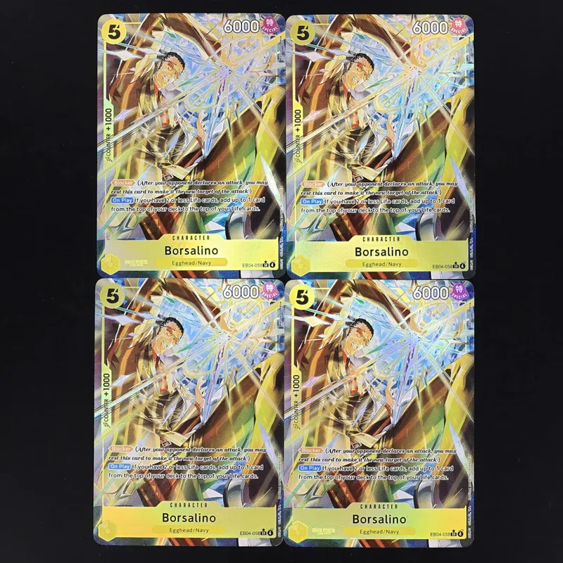 One Piece TCG OPCG English EB04-058-Borsalino SR Play Set 5 Cost Yellow Borsalino Textured Foil Card Anime Collectible Cards
