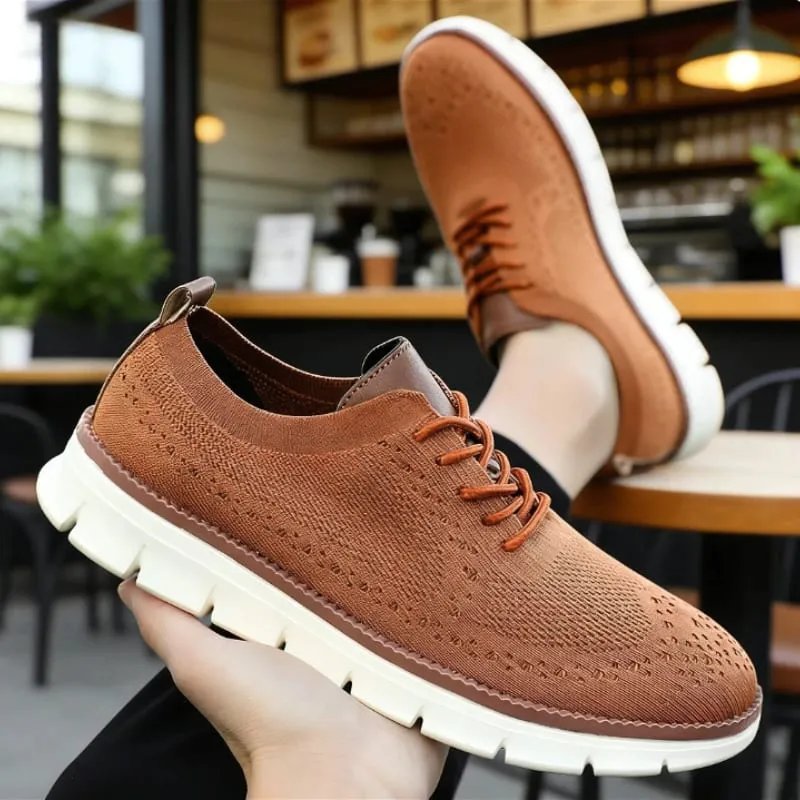 Fashion Men's Casual Shoes Breathable Minimalist Shock-Absorbing Lace-Up Walking Shoes Comfortable Casual Travel Sneakers Men — image 2