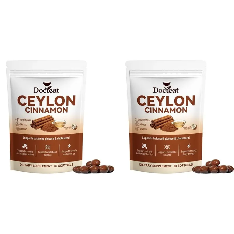 Ang Ceylon Cinnamon Softgels na may Vitamin B6 MCT Oil ay Sinusuportahan ang Balanseng Glucose at Cholesterol Metabolic Balance Energy 60 Softgels — image 8