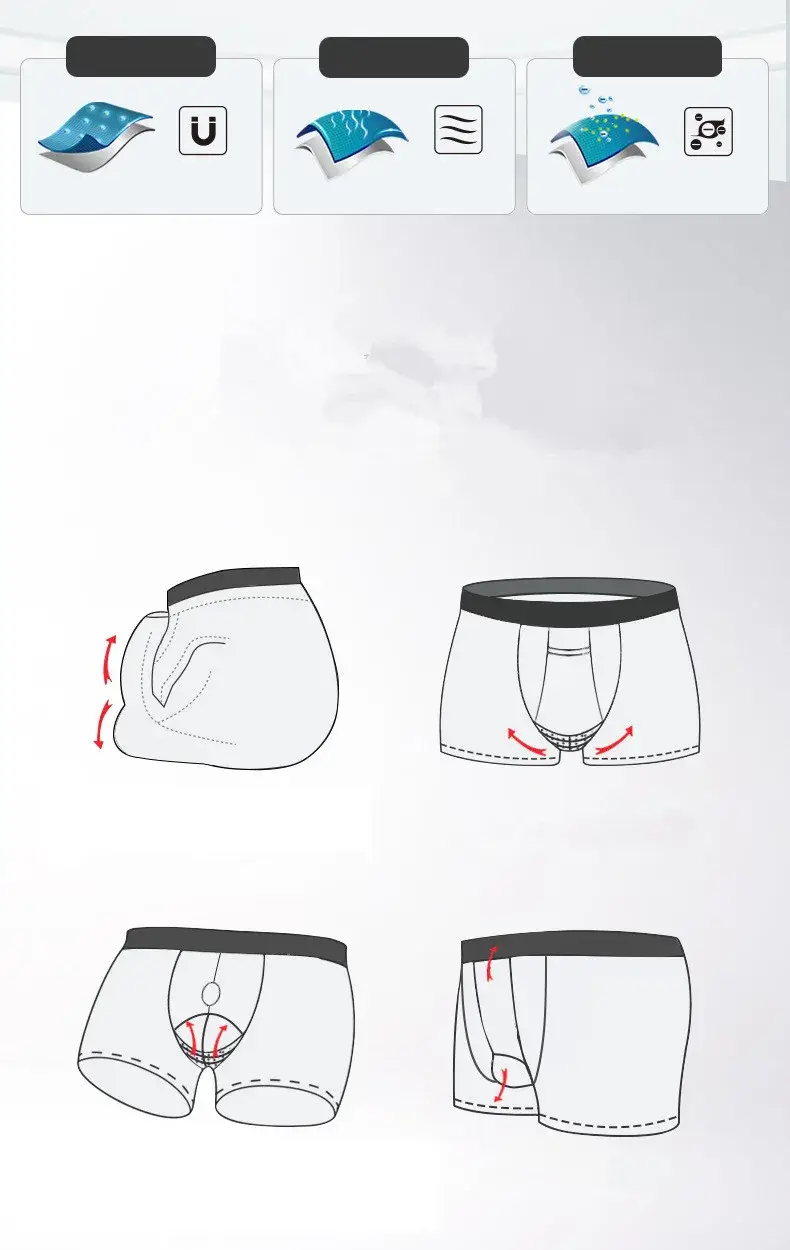 Men's Boxers Shorts Push Up Underwear Modal Pantie Man Breathable Magnetic Ice Silk Bullet Separation Pouch Underpants Cueca — image 4