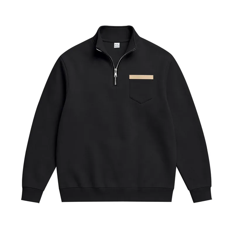 Mga Lalaki 2026 Autumn Winter Hot Item Fleece Lined Stand Collar Loose Vintage Sweatshirt Casual Commuter Fashion Lalaki Pang-araw-araw na Panlabas na Kasuotan — image 27