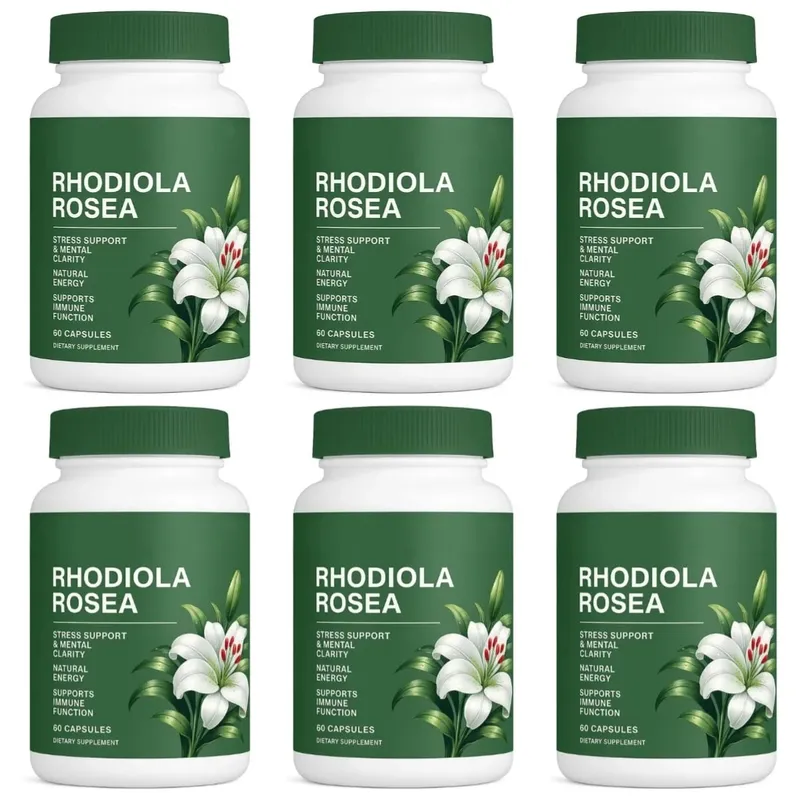500mg Rhodiola Rosea Capsules Natural Herbaceous Plants Supplement for Daily Stress Support & Energy Balance 60 Count Per Bottle — image 10