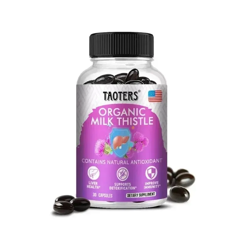 6X Organic Milk Thistle Extract Capsules Help Liver Detox & Cleanse Liver Antioxidant Detox Overall Health