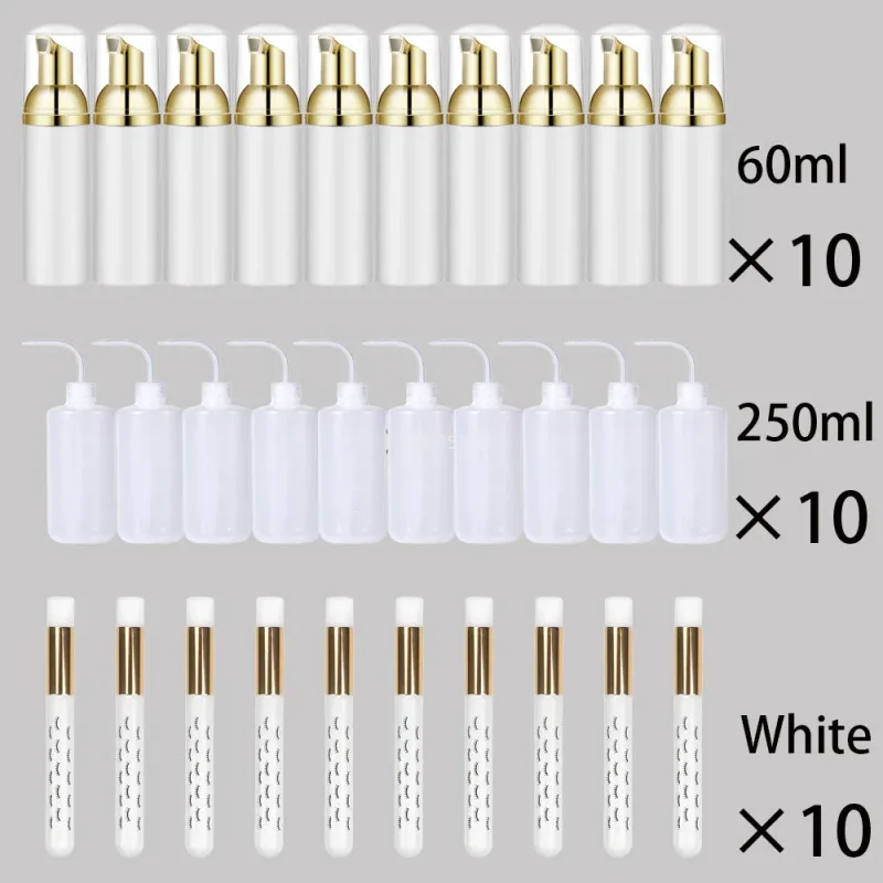 60ml 리필 가능 누출 방지 빈 폼 무스 펌프 병 래쉬 익스텐션 클렌징 키트 소프트 브러시 250ml 린스 병 미용 도구 — image 15